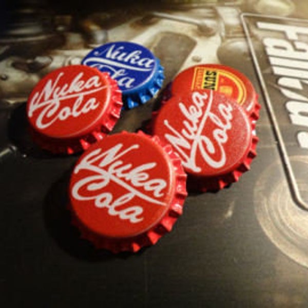 FALLOUT NUKA CAPS Magnets, Keychains, Pins, and collectible caps