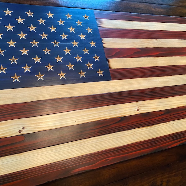 Wooden American Flag Wall Art Etsy