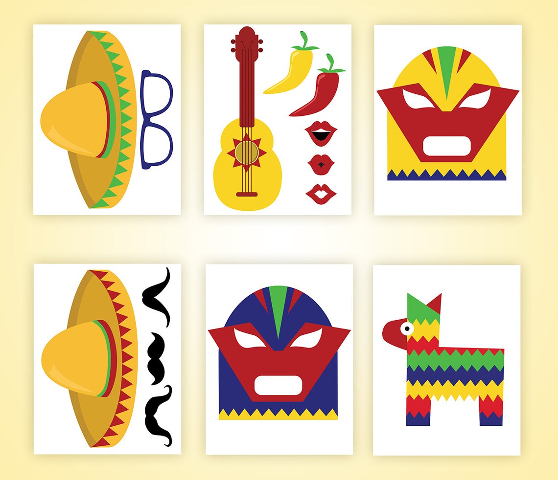 Printable Mexican Fiesta Photo Booth Props Mexican Fiesta | Etsy