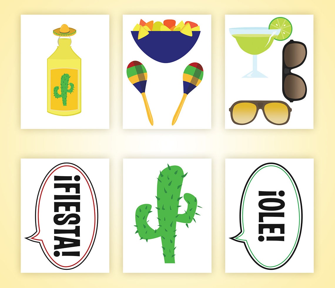 Printable Mexican Fiesta Photo Booth Props Mexican Fiesta | Etsy