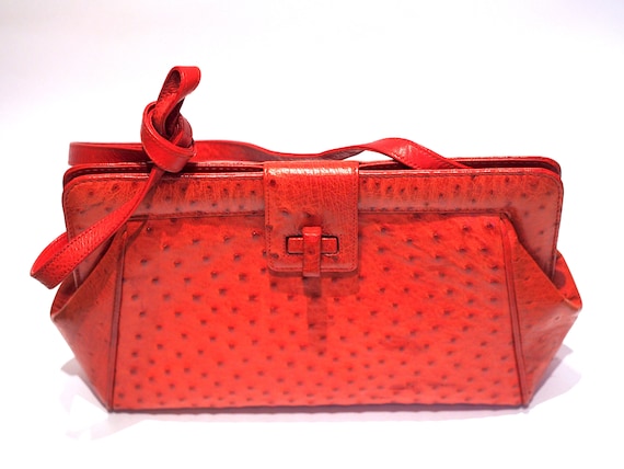 Loewe ostrich red bag