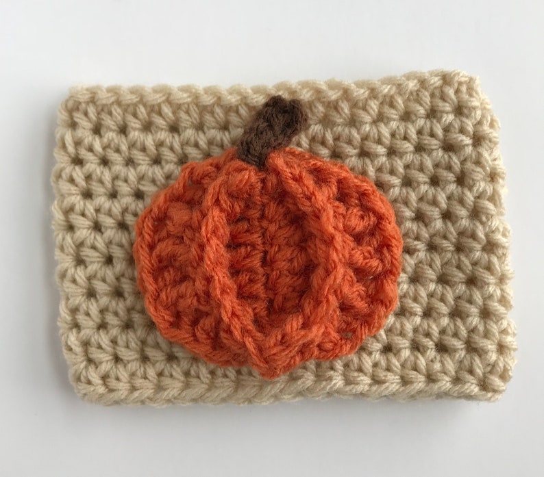 Pumpkin coffee cozy crochet pattern, crochet pattern, crochet coffee cozy, pumpkin coffee cozy, fall coffee cozy, fall crochet coffee cozy image 7