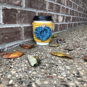 Pumpkin coffee cozy crochet pattern, crochet pattern, crochet coffee cozy, pumpkin coffee cozy, fall coffee cozy, fall crochet coffee cozy image 4
