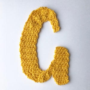 ANGELS & RAINBOWS font crochet letter G pattern, crochet letter pattern, crochet alphabet, crochet letter, crochet letter appliqué, monogram