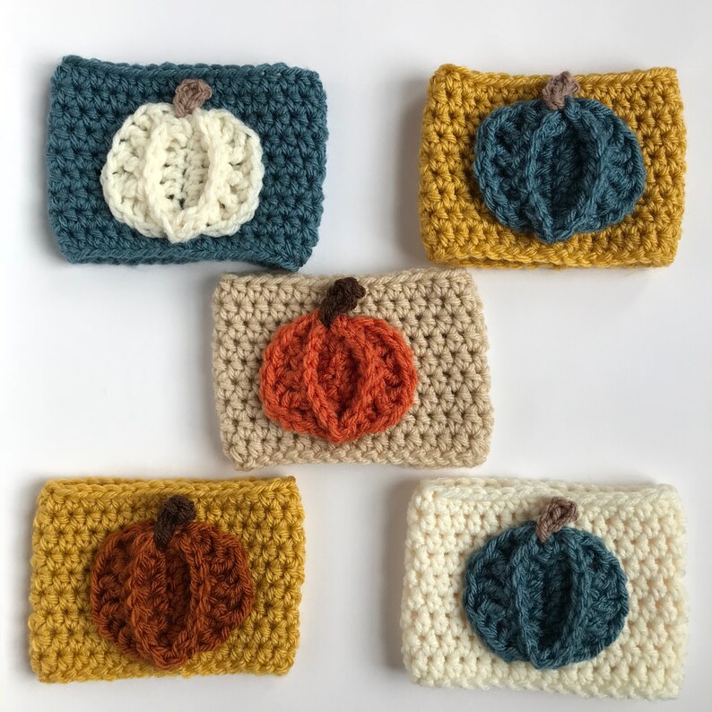 Pumpkin coffee cozy crochet pattern, crochet pattern, crochet coffee cozy, pumpkin coffee cozy, fall coffee cozy, fall crochet coffee cozy image 8