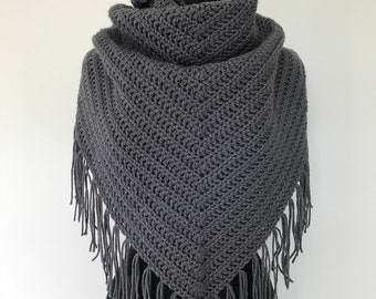 CROCHET PATTERN, Cliffs of Moher Triangle Scarf, triangle scarf crochet pattern, shawl crochet pattern, crochet wrap, triangle scarf, scarf