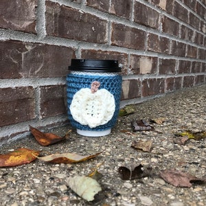 Pumpkin coffee cozy crochet pattern, crochet pattern, crochet coffee cozy, pumpkin coffee cozy, fall coffee cozy, fall crochet coffee cozy image 3