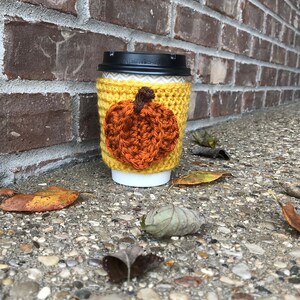 Pumpkin coffee cozy crochet pattern, crochet pattern, crochet coffee cozy, pumpkin coffee cozy, fall coffee cozy, fall crochet coffee cozy image 6