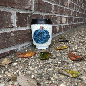 Pumpkin coffee cozy crochet pattern, crochet pattern, crochet coffee cozy, pumpkin coffee cozy, fall coffee cozy, fall crochet coffee cozy image 5