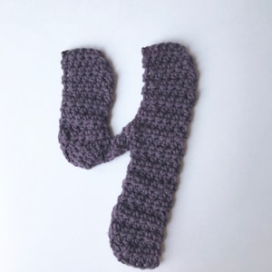 ANGELS & RAINBOWS font crochet letter Y pattern, crochet letter pattern, crochet alphabet, crochet letter, crochet letter appliqué, monogram