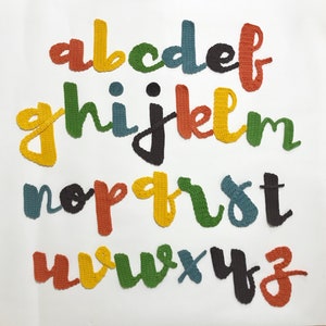 ANGELS & RAINBOWS font crochet letter pattern (10 letters), crochet letter pattern, crochet alphabet, crochet word, crochet appliqué