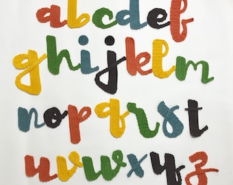 ANGELS & RAINBOWS font crochet letter pattern (10 letters), crochet letter pattern, crochet alphabet, crochet word, crochet appliqué