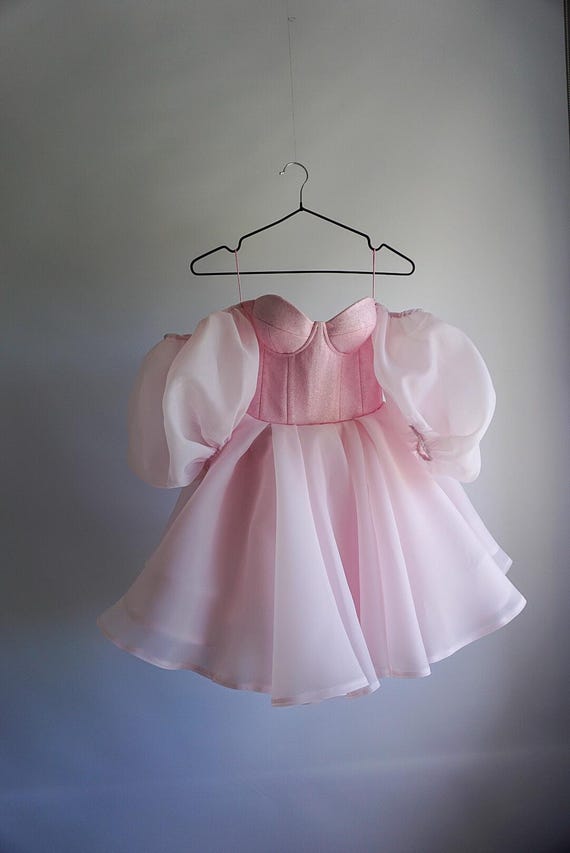 pink corset mini dress 26443 Ava Presley - Floral Corset A-line Mini Dress main image 1