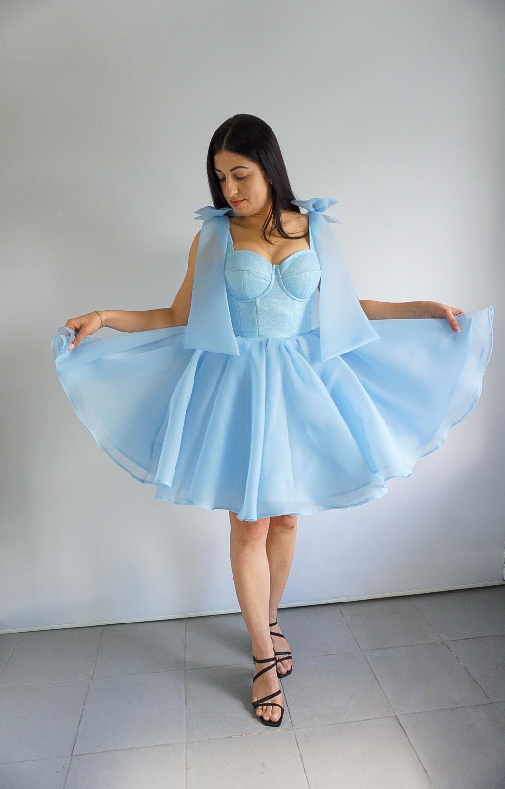 etsy birthday dress Fluffy Women Cd25 A-line Strapless Satin White Color:Dark Royal Blue Its all yours with