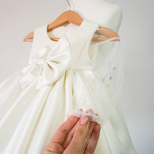 Baby girl dress, baptism dress, christening gown for little girl, first birthday dress, flower girl dress, toddler long sleeve dress