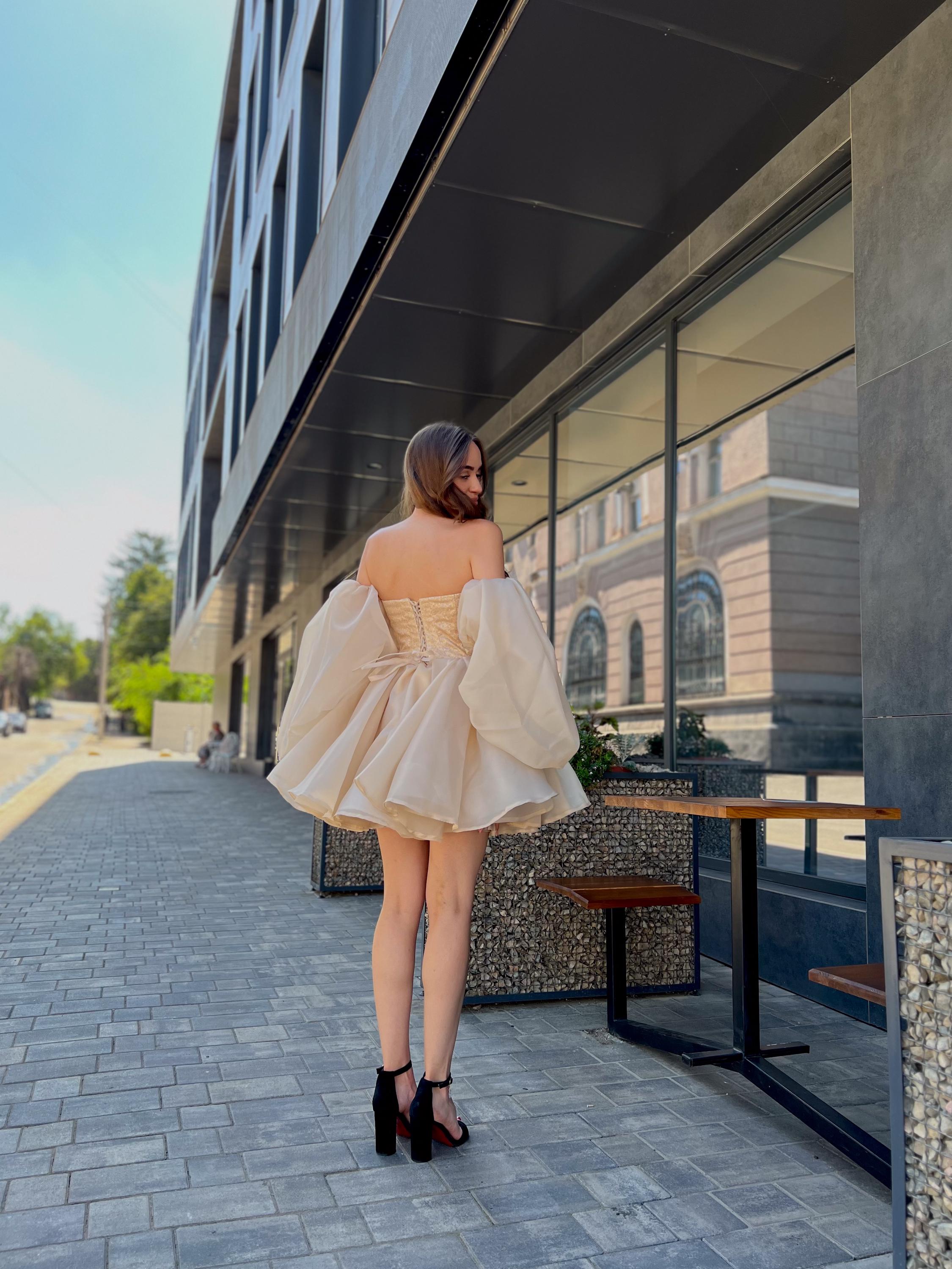 short gold corset dress Gold Strapless Corset Ruched Beaded Homecoming Dress main image 1