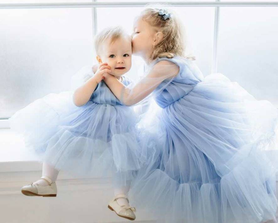 Mommy and Me Dresses Long Sleeve Dusty Blue Matching Dress - Etsy