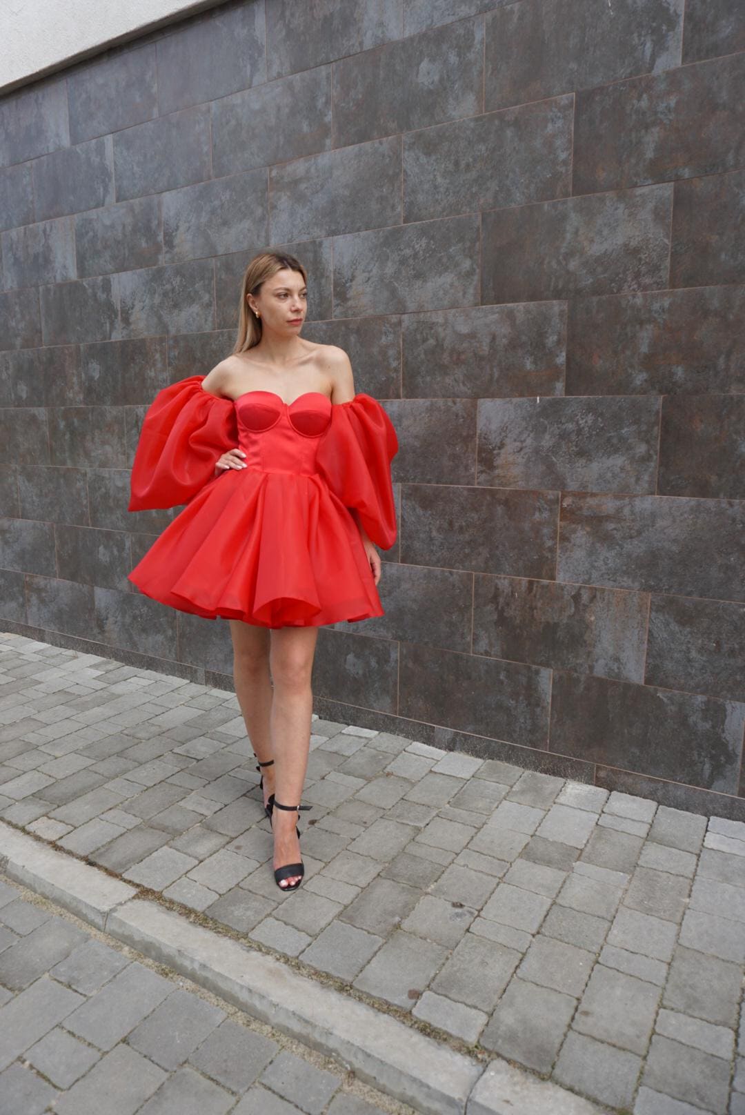 red corset dress with sleeves Amazon.com: Silk Bustier Corset Dress - Midi Long Satin Dress with Low Cut Long Sleeves