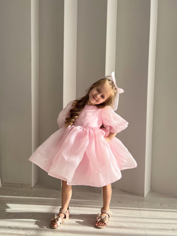 organza birthday dress Ivory Dress, Flower Girl Dress, Puffy Sleeves Dress, Toddler 1st Dress, First Birthday Baby Girl Dress, , Smash Cake Sizes:2 Style-Color-Dim:AP1D105970_AD605_W Summer Collection: Black Square-Neck Designed for movement and
