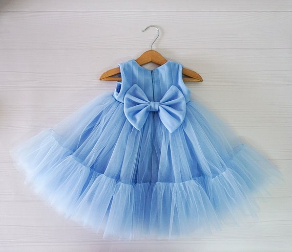dusty blue infant dress Baby Dress Dusty Blue