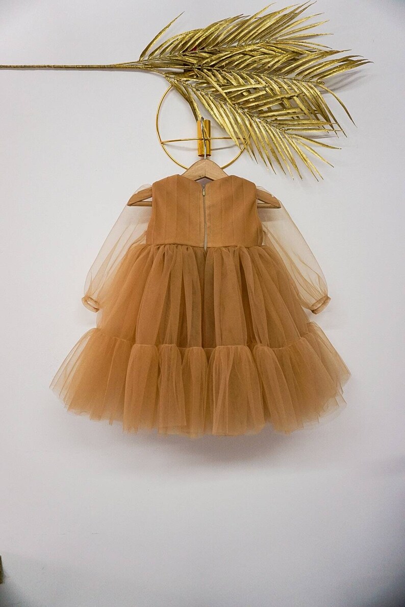 Sequins Tulle Knee-length 1st Birthday Party Dress