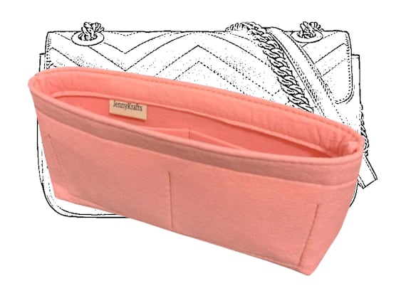 For [Small Classic Double Flap] (Slim with Zipper) Purse Insert Bag  Organizer Shaper, Liner Protector