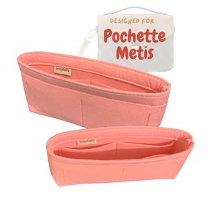 For [Pochette Metis, East West EW] Bag Organizers, Set of 2, A Pair of Liner Protectors, Felt Bag Purse Insert Handbag (Style Slim)