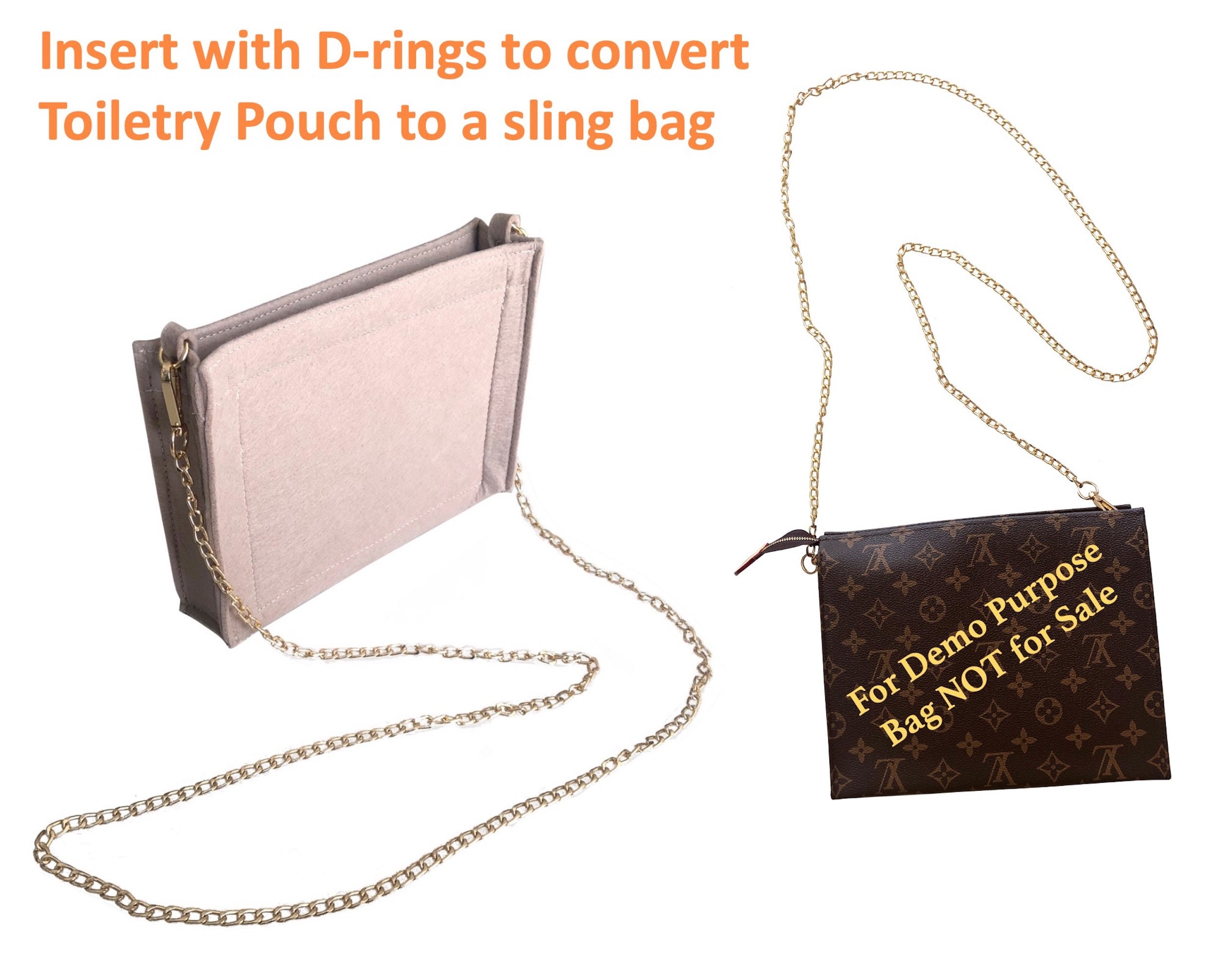 Purse Insert Organizer with D Ring For Toiletry Pouch 19 26 Bag ,Cosmetic  Bag Liner Shaper