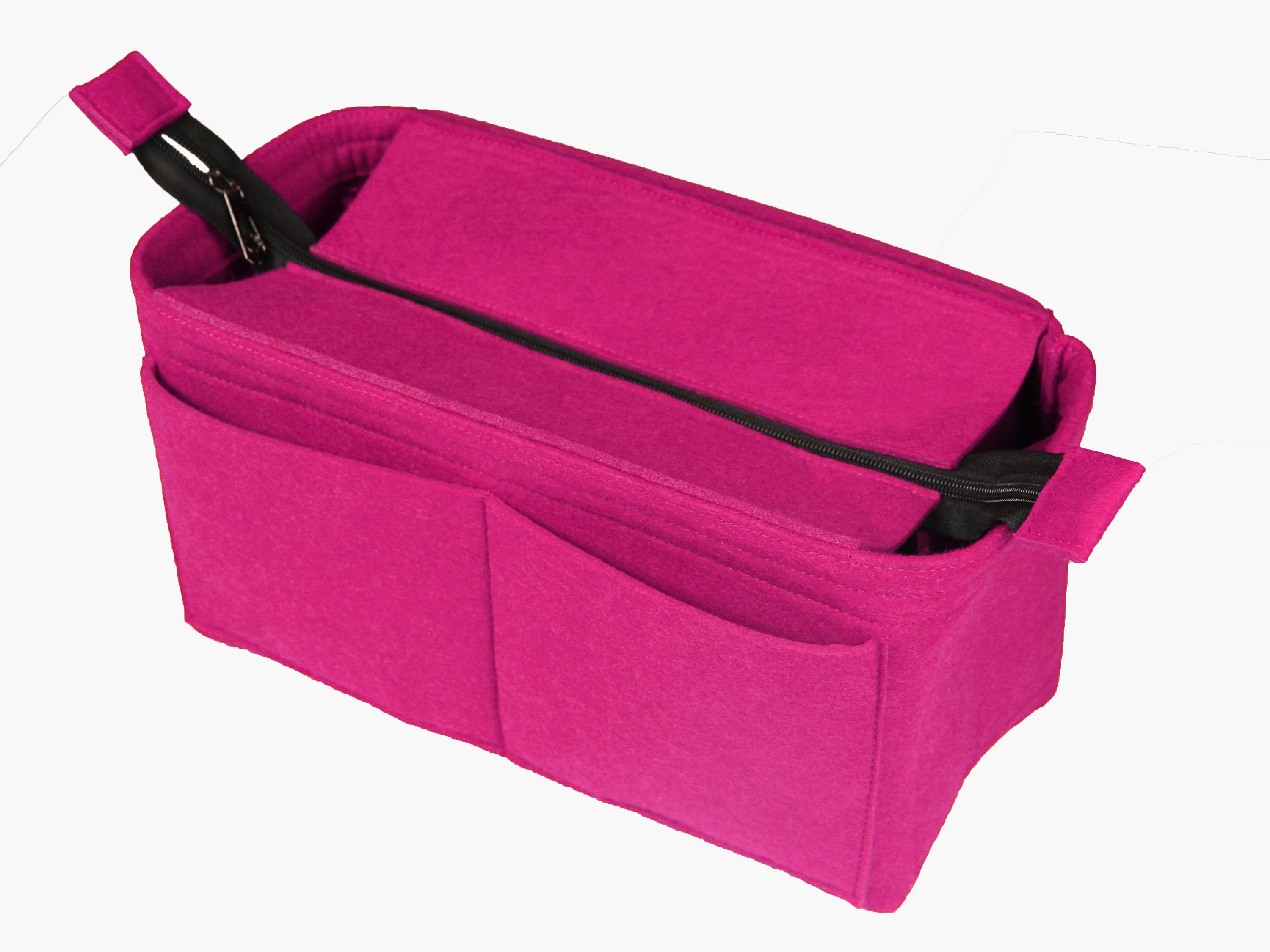 Purse Organizer & Base Shaper fit Speedy 30 & Neverfull MM , Felt Bag  Organizer Insert for Handbags with Metal Zipper [Bag in Bag] (Large, Beige)
