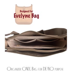 For [Evelyne Bag] 16 29 33 40 PM GM Tpm Tgm Mini Size, Tote Purse Insert Organizer Liner Protector Shaper, Slim with Zip Pocket (SlimZip)