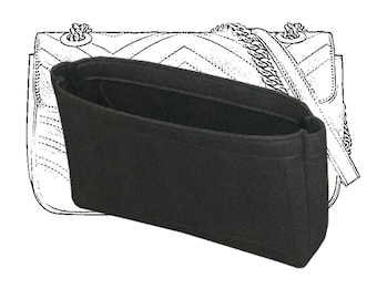 GG Marmont Purse Organizer Insert Shaper, Liner Protector (Slim Design), Customizable Lining Tote Bag Insert Cosmetic Makeup Diaper