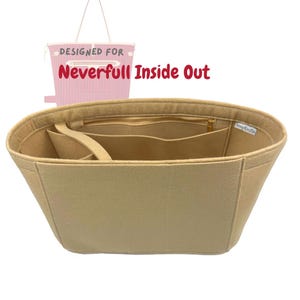 [Neverfull Bandouliere Inside Out Bag、GM MM PM] トートバッグインサートオーガナイザー、S、M、L、フェルトオーガナイザーライナー（スタイル：長方形）