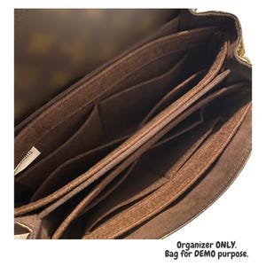 Organizadores de bolsos [Pochette Metis, East West EW], juego de 2, protectores de forro, inserto de fieltro para bolso (estilo delgado) Dark Brown