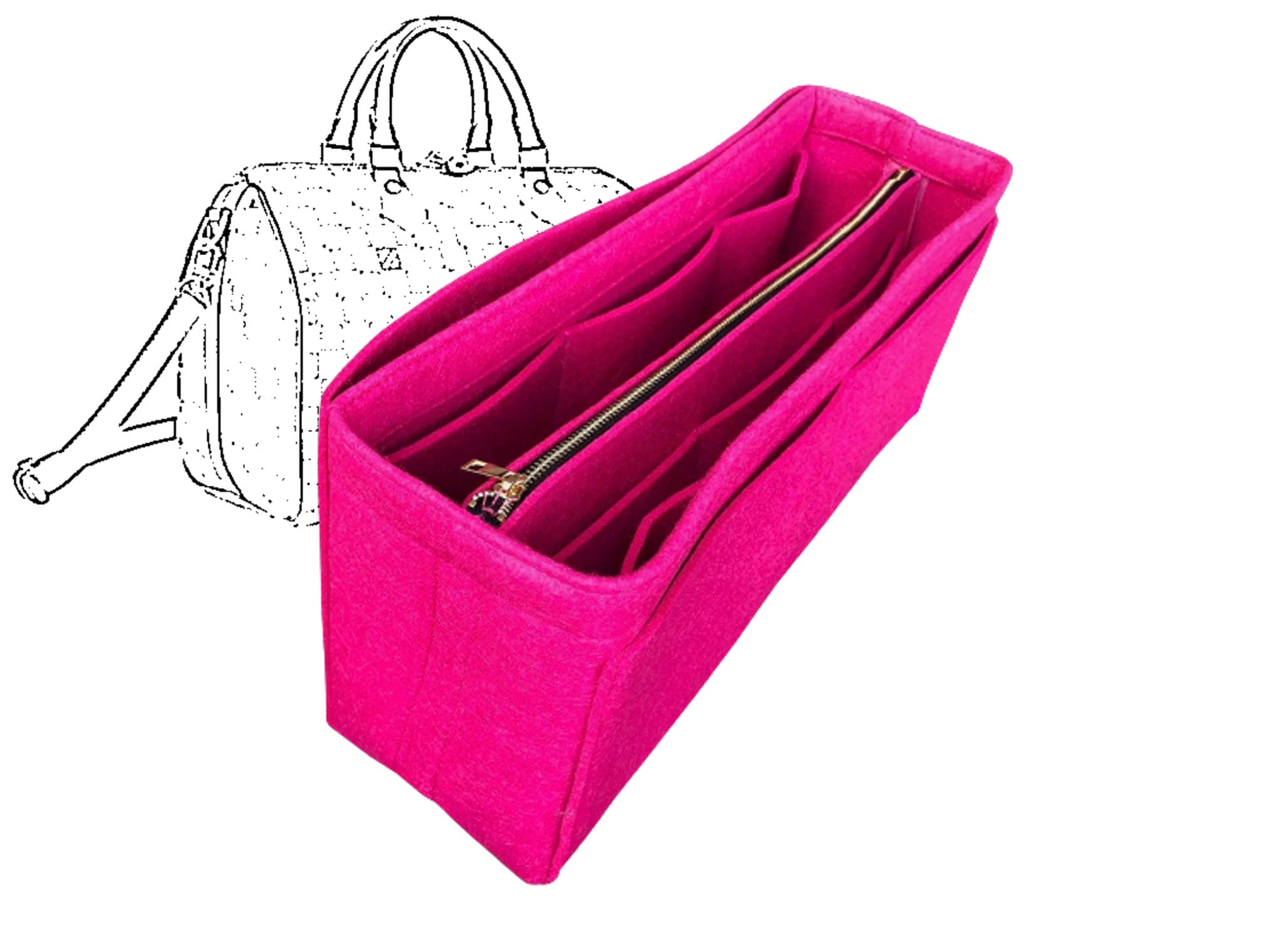 Handbag Organizer with Interior Zipped Pocket for Speedy 25, 30, 35, and 40  (More colors available)