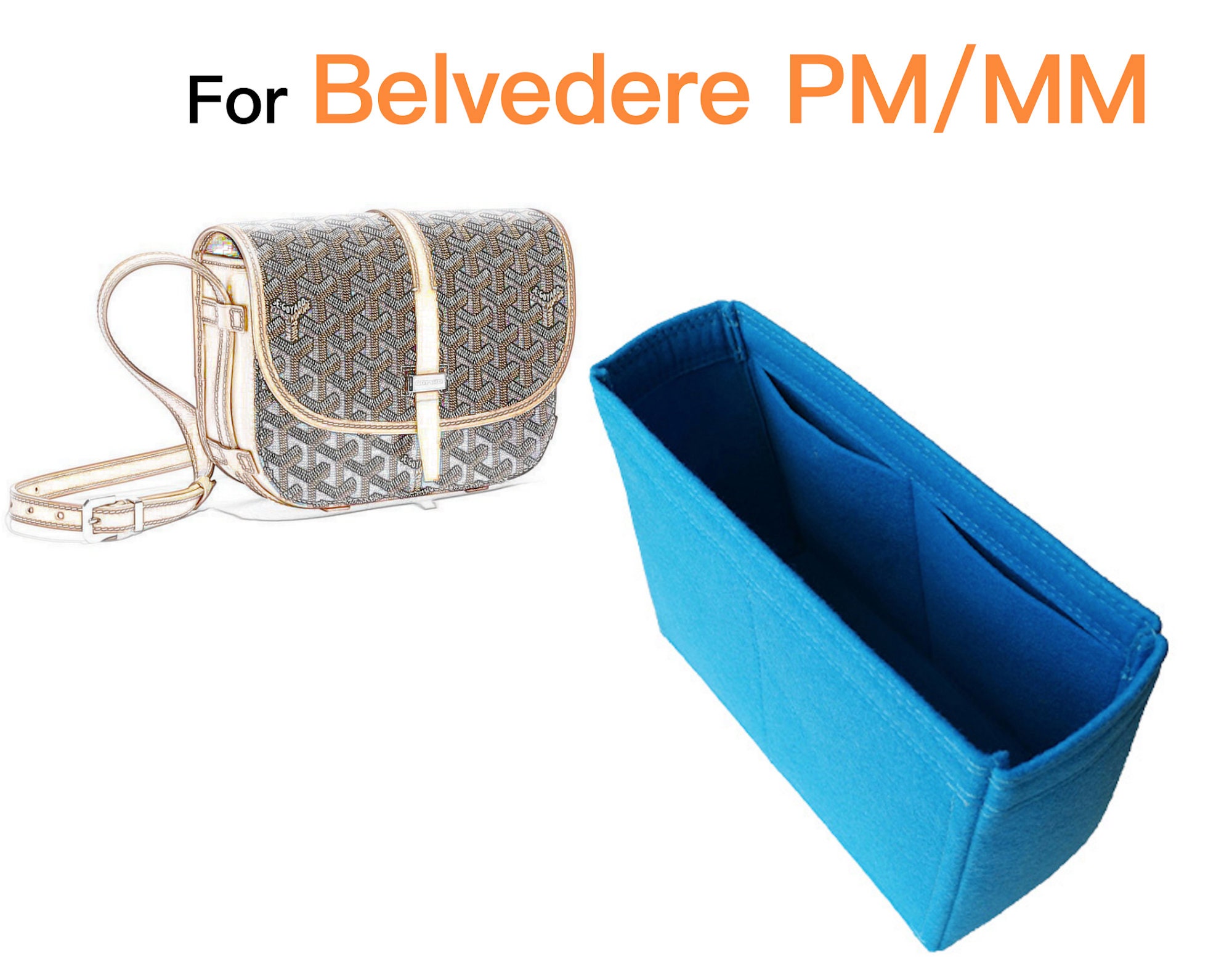 Belvedere Bag Organizer / Belvedere Insert With Zipper / 