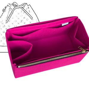For [NOE Bag, NOE Petit, Noe BB] Felt Organizer Bucket Bag Insert (Single Zipper with Water Bottle Holder)