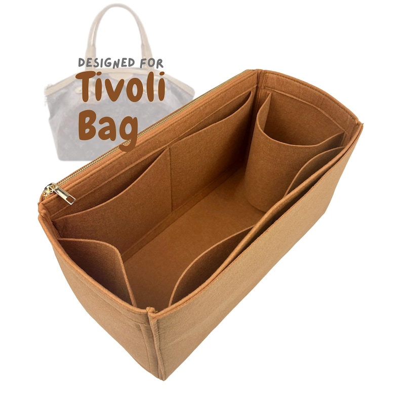 För [Tivoli Bag] Insatsorganisatör, GM MM PM Stor Mellan Liten, Toteväska (med enkel dragkedja och vattenflaskhållare) bild 1