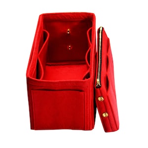 Organizador personalizable (fieltro de 3 mm, bolsa desmontable con cremallera metálica), inserto para bolso de mano, bolso de mano para cosméticos, maquillaje, pañales, pertenencias
