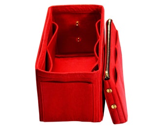 Organisateur personnalisable (feutre de 3 mm, pochette détachable avec fermeture éclair en métal), insert de sac à main, sac à main de couche de maquillage cosmétique, effets personnels