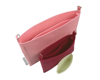 Organizer for [KIRIGAMI POCHETTE] (3-in-1 pouch) Felt Insert with Shoulder Strap Chain Covert to Crossbody Bag, Purse Organiser