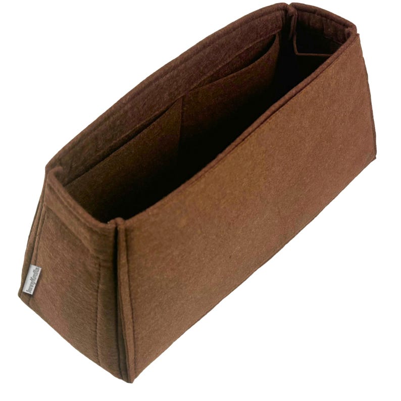 För [BROOKLYN AXELVÄSKA 39 28 23] Organisatör för avsmalnande väska, Satchel Doctor Tote Filtväska (Style W) Dark Brown