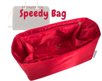 For [Speedy Bag] Purse Insert Organizer, 22 25 30 35 40 50 Mini HL Nano Bandouliere Trunk P9 (Style Satin D1)