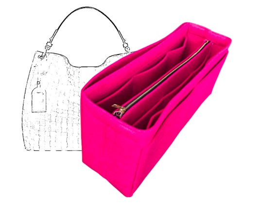 Customizable Velvet Tote Bag Organizer, Purse Insert (Detachable Pouch w/ Metal Zip)