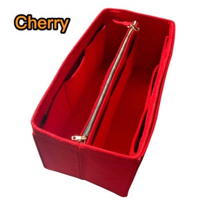 Organizer for HAC Bag Style B, w/ Detachable Zipper Bag Tote Felt Purse Insert Organiser Cherry