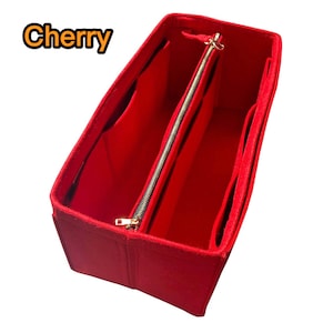 Organizer for HAC Bag Style B, w/ Detachable Zipper Bag Tote Felt Purse Insert Organiser Cherry