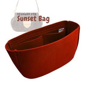 Für [Sunset Bag] Geldbörse Insert Organizer, schlanke Reißverschlusstasche, rund gebogene Basis, Filzeinsatz (SlimRound)