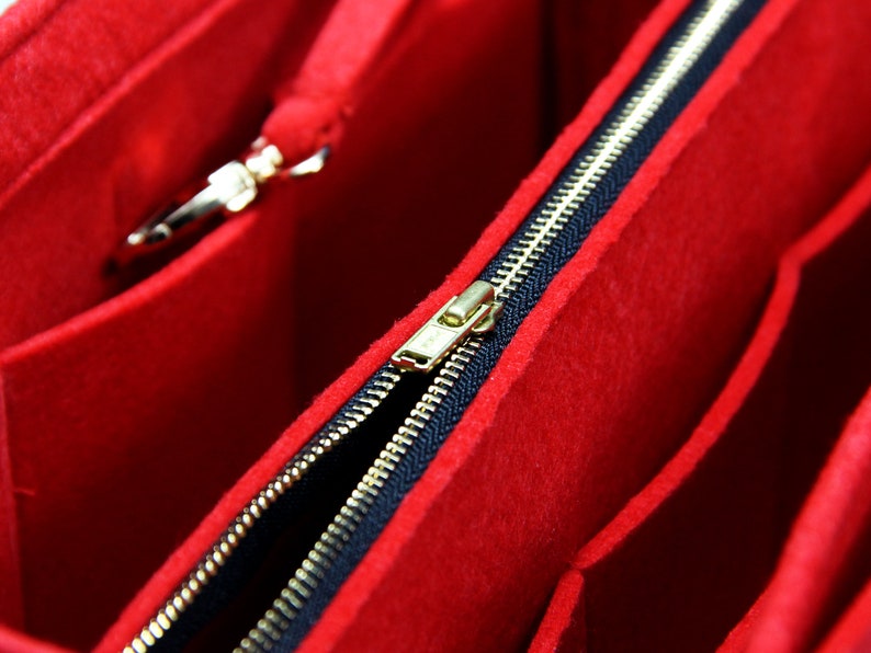 Le Pliage Organizer 3mm Felt, Detachable Pouch w/ Metal Zip, Tote Purse Insert, Cosmetic Makeup Diaper Handbag Bag image 10