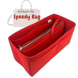 For [Speedy Bag, Size 25 30 35 40 Nano 20 22 Min HL] Bag Insert Organizer, Large Medium Small, Tote Purse Liner (w/ Detachable Zipper Bag)