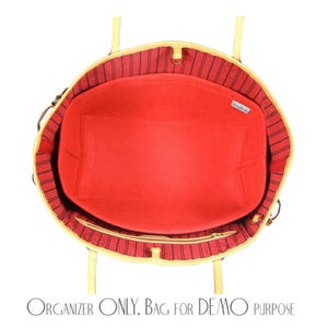 For [Neverfull GM MM PM Bb] Customizable Bag Shaper and Liner Protector, No Pocket, Lining Tote Purse Insert Makeup Handbag (NoPocket)