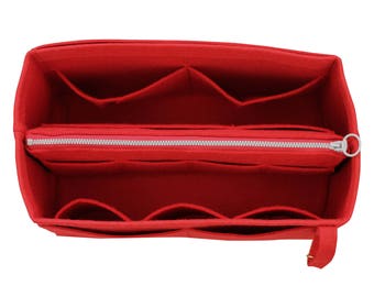Customizable Organizer (w/ Detachable Zipper Bag), Tote Felt Purse Insert, Cosmetic Makeup Diaper Handbag, Zipped Belongings Pocket